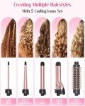 Vegan 5-in-1 Curling Iron Set for All Hair Types