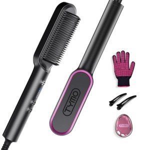 TYMO Ring Vegan Hair Straightener Brush for Women