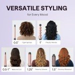 5-in-1 Vegan Curling Wand Set, Rose Gold