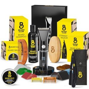 Vegan Men's Grooming Kit with Beard Trimmer Set