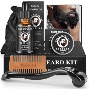 Vegan Beard Growth Kit with Oil, Balm & Comb