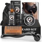 Vegan Beard Growth Kit with Oil, Balm & Comb