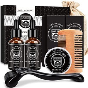 Beard Growth Kit for Men - Oil, Balm & Comb