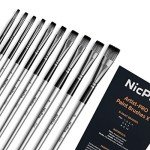 Nicpro 10-Piece Vegan Flat Paint Brush Set