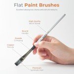 Nicpro 10-Piece Vegan Flat Paint Brush Set