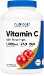 Nutricost Vegan Vitamin C with Rose Hips Capsules