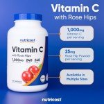 Nutricost Vegan Vitamin C with Rose Hips Capsules