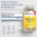 Solaray Vegan Vitamin C Capsules with Rose Hips