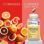 Solaray Vegan Vitamin C Capsules with Rose Hips