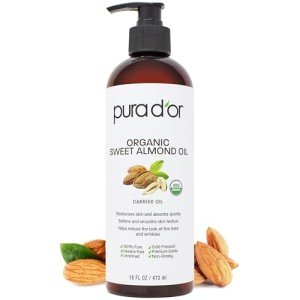 PURA D'OR Organic Sweet Almond Oil - 16 Oz
