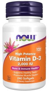 NOW Foods Vegan Vitamin D-3 2,000 IU, 240 Softgels