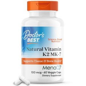 Vitamin K2 Mk-7 Supplement for Bone Health - 60 Veggie Capsules