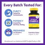 Vitamin K2 Softgels for Bone Health - 90 Count