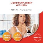 Vegan Vitamin and Iron Liquid Supplement 12 Oz