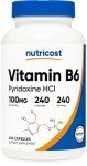 Nutricost Vegan Vitamin B6 Capsules, 100mg, 240ct