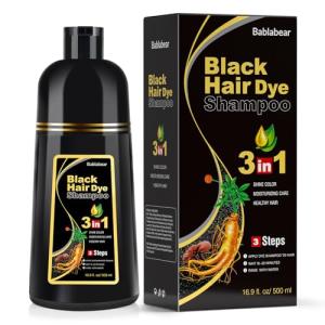 Bablabear Vegan Black Hair Dye Shampoo 500ml