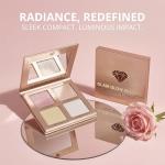 Vegan Highlighter Palette with Mirror - 4 Shades