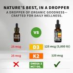 Organic Vegan Vitamin D3 K2 Drops - 2 Pack