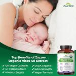 Zazzee Organic Vitex Capsules for Hormonal Balance