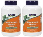NOW Magnesium Malate 1000mg Vegan Tablets - 2 Pack
