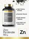 Carlyle Non-GMO Zinc Picolinate 50mg Capsules