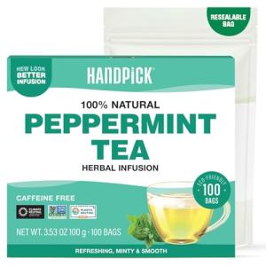 Peppermint Tea Bags - 100 Count, Vegan Friendly