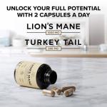 Lion’s Mane & Turkey Tail Mushroom Capsules, 1200 mg