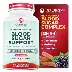 Vegan Blood Sugar Support Supplement with 20 Ingredients