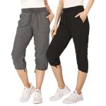 Vegan Women's Capri Pants 2-Pack - Black & Charcoal