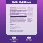 Natrol Biotin 10000mcg Supplement for Healthy Hair