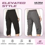 Vegan Women's Capri Pants 2-Pack - Black & Charcoal