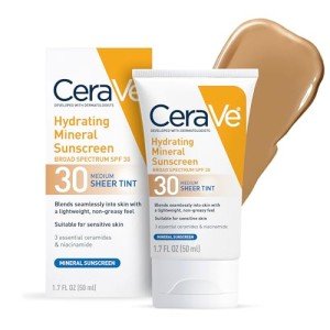 CeraVe Tinted Mineral Sunscreen SPF 30, 1.7 oz