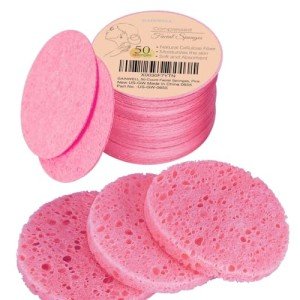 50 Compressed Vegan Facial Sponges for Cleansing