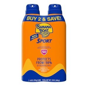Banana Boat Sport SPF 50 Vegan Sunscreen Spray Twin Pack