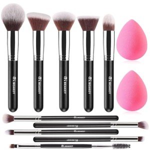 BEAKEY Vegan Makeup Brushes & Blender Sponge Set