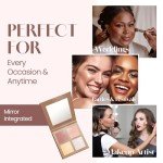 Vegan Highlighter Palette with Mirror - 4 Shades