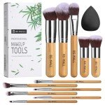 Vegan Bamboo Makeup Brush Set with Organizer
