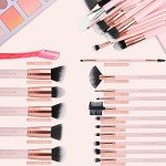16-Piece Vegan Makeup Brush Set with Eyebrow Razor