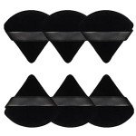 6 Pcs Velour Triangle Makeup Puffs - Black