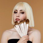 Jessup 14-Piece Vegan Makeup Brush Set - Light Grey