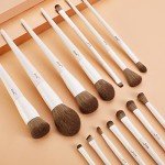 Jessup 14-Piece Vegan Makeup Brush Set - Light Grey