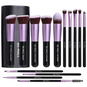 14-Piece Vegan Purple Makeup Brush Set