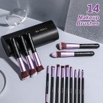 14-Piece Vegan Purple Makeup Brush Set