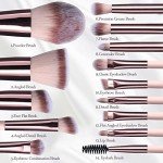 14 Pcs Vegan Makeup Brush Set with LED Mirror