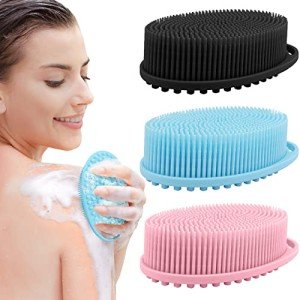 3 Pack Vegan Silicone Body Scrubber Set