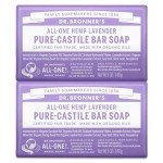 Dr. Bronner's Lavender Vegan Castile Soap Bar, 2 Pack