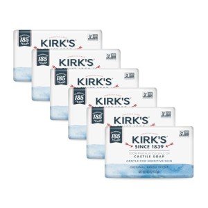 Kirk's Vegan Coconut Oil Castile Bar Soap, 6 Pack