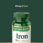 Nature's Bounty Vegan Iron 65mg, 100 Tablets