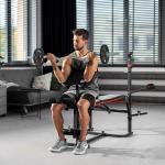 Hop-Sport Adjustable Folding Weight Bench with Rack