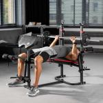 Hop-Sport Adjustable Folding Weight Bench with Rack